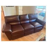7.5’ La-Z-Boy Reese Reclining Dark Brown Leather Sofa