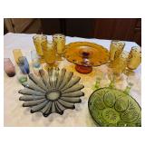 Variety of Colorful Vintage and Modern Dishes