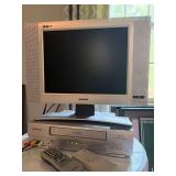 15” Magnavox TV and Emerson VHS VCR w/Remote Controls