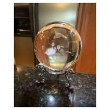 Two 3D Laser Crystal Balls w/Stand 60mm