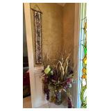 Tall Floral Arrangement in Vase with Bell Pull