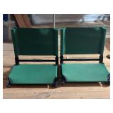 Grouping of (2) Kelly green stadium seats