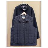 Grouping of (2) Men’s ORVIS outerwear pieces - size XL insulated quilted vest and size XL fleece zip jacket