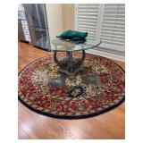 SAFAVIEH Heritage Collection 100% Wool Pile Round Rug - Multi-Burgundy - design HG911A-8R - 8’ diameter