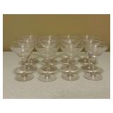 Set of (12) Hawkes etched crystal stemware pieces - includes quilted storage box