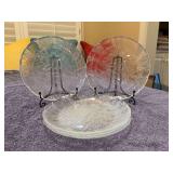 Set of (5) Arcoroc Canterbury Crocus Clear Glass 7-1/2” Salad Plates
