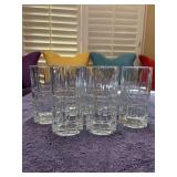 Set of (6) vintage Anchor Hocking Tartan (also known as Manchester) clear glass tumblers - 6-1/4” tall