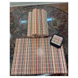Set of (9) unmarked bamboo placemats with (12) matching coasters