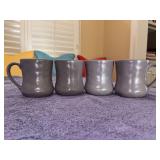 Set of (4) very nice gray ceramic mugs from the Skyros Designs Cantaria Charcoal Mug collection - 4-1/2” tall