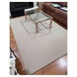Neutral color textured loop-pile area rug features a classic neutral woven construction - 72 x 108