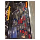 Drawer full of craftsman screwdrivers - most are in like new condition