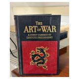 Canterbury Classics Leather-Bound edition of The Art of War & Other Classics of Eastern Philosophy, featuring a striking red-and-black cover stamped with a golden dragon motif