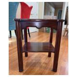 Dark mahogany Chippendale-style side table - 18 x 15 x 22-1/2 tall