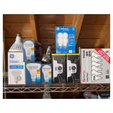 Grouping of various wattage lightbulbs - not all boxes are full