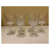 Set of (6) crystal wine glasses - 6-1/2” tall - also includes quilted storage box