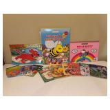 Large grouping of giant coloring books, small Magic Paint Posters books, activity books and more - domed pages have been colored but still LOTS left to do