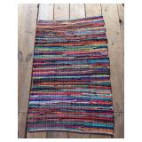 Very nice multi-color hand woven chindi rug - 30-1/2 x 47-1/2