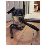 RYOBI 4.75 gallon 18V battery powered wet/dry vac with accessories - battery does have a charge but NO CHARGER