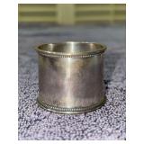 Vintage beaded-edge sterling silver napkin ring - monogrammed - 23.26 grams
