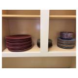 Contents of stoneware dinnerware in laundry room cabinet (see all pics)