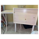 (2) wood white washed TV trays - 22–/4 x 15-1/2 x 24 tall