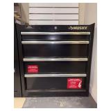 Husky 3-drawer stackable tool chest and contents of 2 drawers - no key
