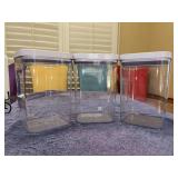 Set of (3) 4qt. OXO Good Grips POP Container featuring a clear square plastic body and a white push-button airtight lid