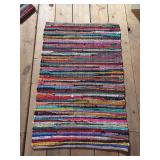 Very nice multi-color hand woven chindi rug - 30 x 47