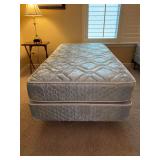 Twin size bed frame with mattress & box spring - mattress is Sealy Beaumont Plush - MUST TAKE ALL