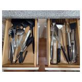 Contents of utensils and BBQ utensils in (2) kitchen drawers