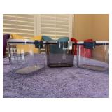 Set of (3) 6-cup Progressive Prepworks ProKeeper plastic storage containers featuring an airtight silicone-seal lid - 2 clear and 1 smoky gray