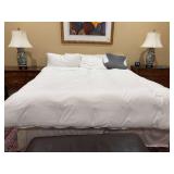 King size bed frame and mattresses - mattress is a Beautyrest Black Giada Extra Firm - Linens are not included