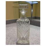 Vintage Bormioli Rocco Selecta Whiskey Decanter w/Square Faceted Stopper - 11” tall