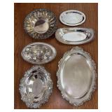 Great grouping of silverplate serving pieces