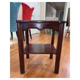 Dark mahogany Chippendale-style side table - 18 x 15 x 22-1/2 tall