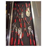 Drawer full of nice craftsman pliers/channel locks