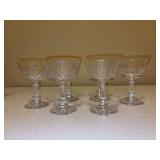 Set of (6) Crystal Wakefield By Fostoria Champagne Toasting Glasses - 5” tall - includes quilted carrier