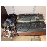 Shelf of computer accessories and iPhone chargers - none are tested