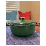 Lodge cast enamel 6qt. Lidded Dutch Oven - one small spot of peeling from use
