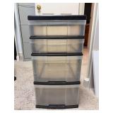 4-drawer plastic storage cart