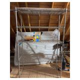 Silver steel 5-shelf shelving unit with side hook accessory - 47-1/2 x 18 x 74-1/2 tall - OTHER CONTENTS NOT INCLUDED