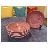 Set of (6) Ciera Fine Dunnerware mauve swirl pattern bowls - 8-3/8” x 2-1/4” tall