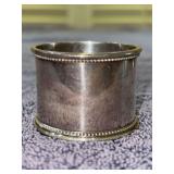 Vintage beaded-edge sterling silver napkin ring - monogrammed - 27.33 grams