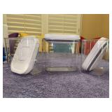 Set of (3) 1.7qt. OXO Good Grips POP Container featuring a clear square plastic body and a white push-button airtight lid