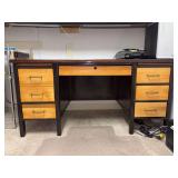Vintage Jackson Desks solid wood desk featuring a dark wood and light birch - 60 x 32 x 30 tall - LOCATED UPSTAIRS AND BUYER MUST BRING HELP TO LOAD