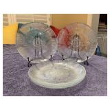 Set of (5) Arcoroc 7-1/2” Textured Glass Salad Plates