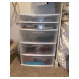 5-drawer Sterilite storage tower organizer and crafting contents