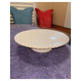 Vintage Lenox Round Ribbed Footed Porcelain Centerpiece Bowl - 11”D x 3” tall