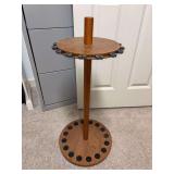 Wood fishing pole caddy - holds 16 rods - 31” tall
