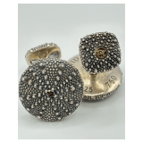 David Yurman Sterling Silver and 18K Gold Cufflinks
